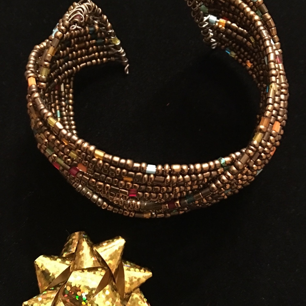 HAND-BEADED WOVEN BRACELET - Picture 6 of 8